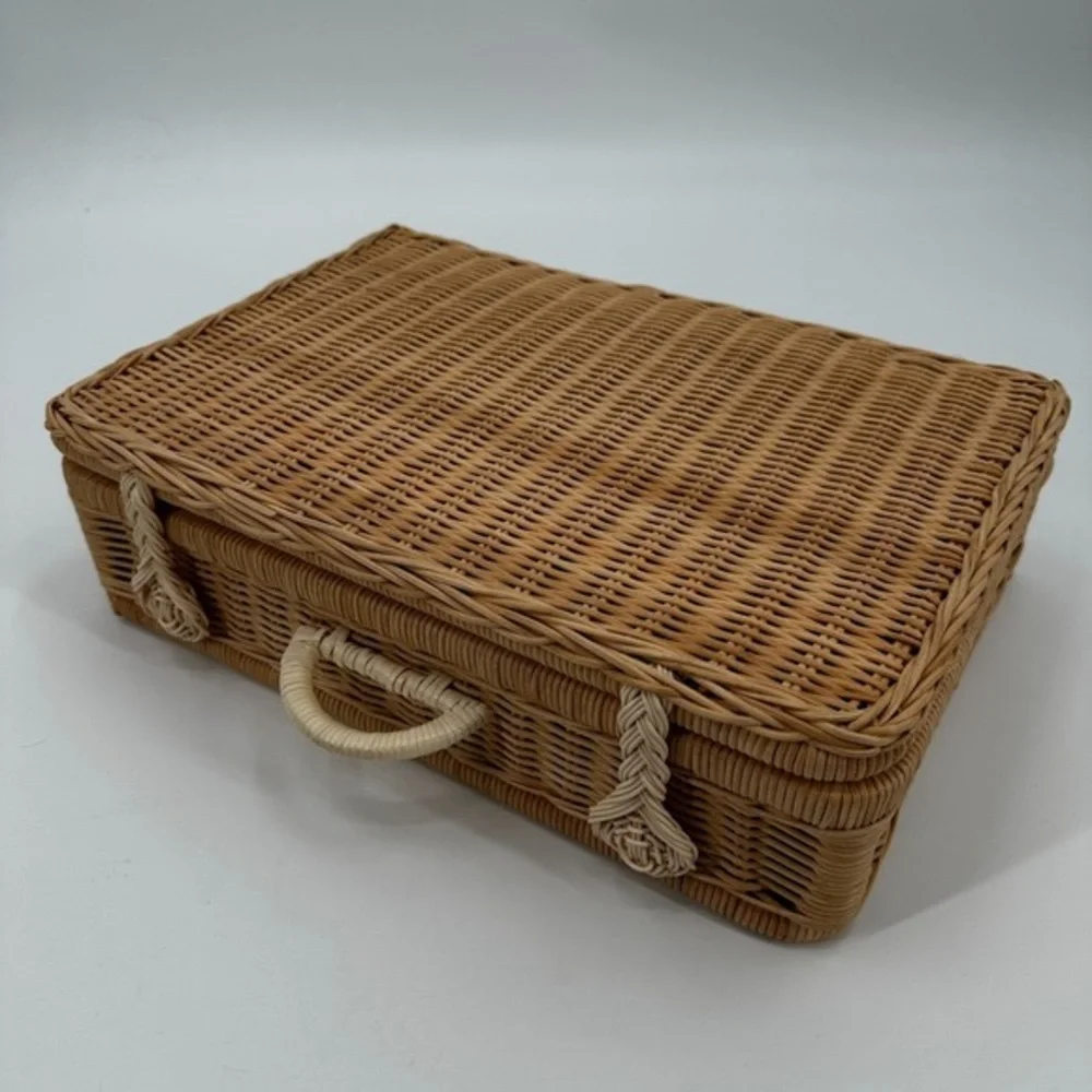 Wicker Storage Trunk Basket - Natural Brown